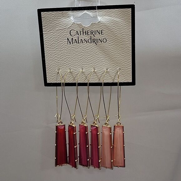 BRAND NEW CATHERINE MALANDRINO 3-PACK STATEMENT GEMSTONE DROP EARRINGS - Picture 4 of 12